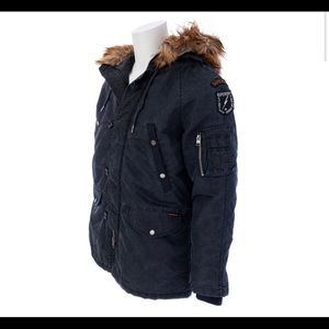 Superdry Mens Parka Fur Jacket Sz L NWT